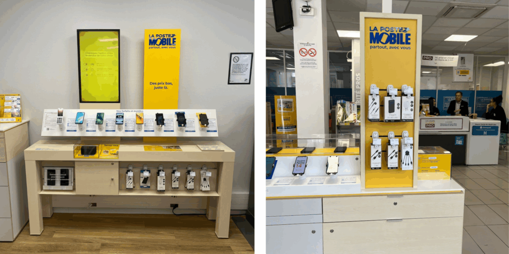 Déploiement de présentoirs téléphoniques alarmés