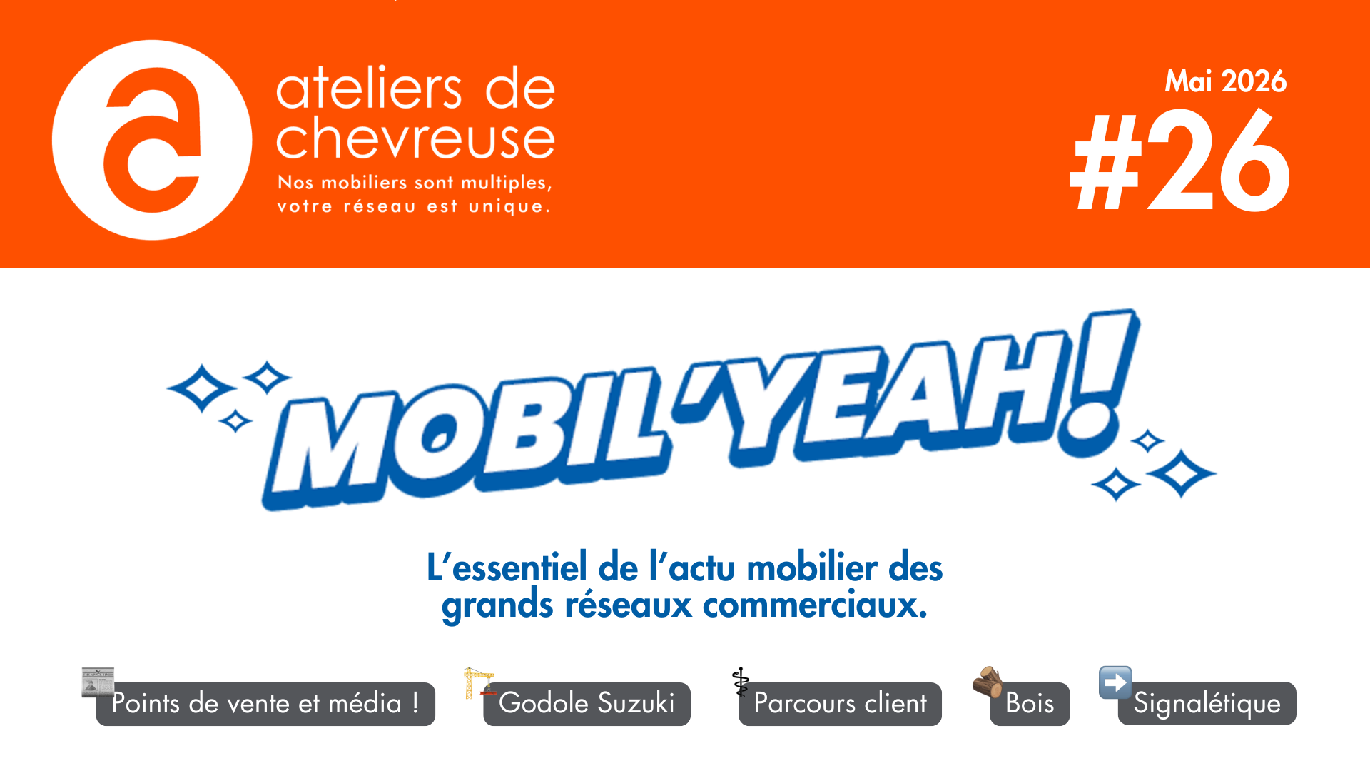 Sommaire de la 26ème newsletter d'Ateliers de Chevreuse  